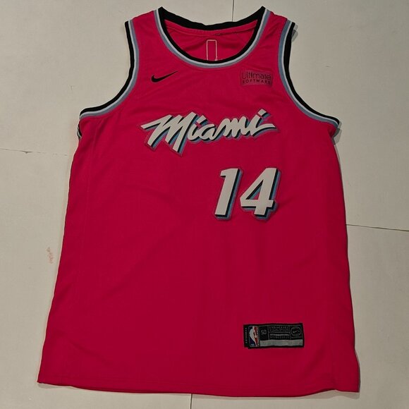 Nike Miami Heat Tyler Herro Vice City Edition Jersey NBA Swingman Pink Size 48 - Picture 1 of 15